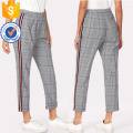 Contraste Tape Side Plaid Pants Manufacture Wholesale Fashion Women Apparel (TA3088P)